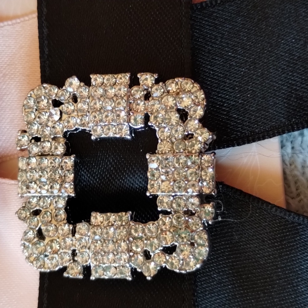 2ct Sincerly Jules Hair Pink & Black Bling Bow French Barrette Clips nwt - Picture 4 of 4